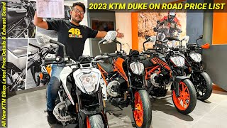 2023 KTM Duke BS7 OBD2 All KTM Bikes On Road Price Details  Features  Exhaust Sound [upl. by Nolyaw661]