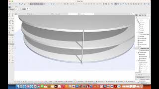 Archicad27 leicht gebogene Glasfassade am Kegelstumpf mit Stützen und Schale [upl. by Blain]