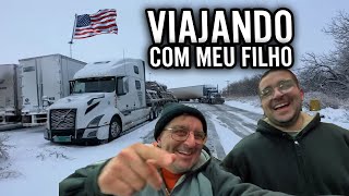 MEU FILHO VIAJOU COMIGO NA NEVE CAMINHÃ•ES PRESOS NO GELO [upl. by Eden]