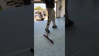 We use GIANT squeegees epoxyfloors garagefloor dreamgarage epoxy epoxyflake [upl. by Novihs52]