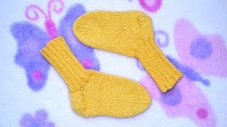 How to Knit Basic Socks for Baby Part 1 [upl. by Niliac]