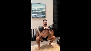 Double Kettlebell Front Squat 32kg 55 Chock Full of What the Hell Effects [upl. by Nanreh142]