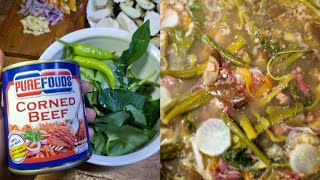 Favorite Pinoy Recipe quotSinigang na cornbeefquot [upl. by Regdirb]