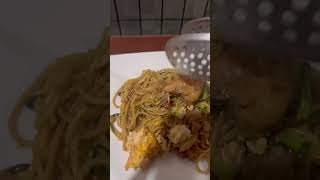 Spaghetti StirFried with Soy Sauce Pork and Shrimp food homecook cooking sa comfortmeal [upl. by Alyos]