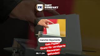 Grund für keine neuwahlen ist absurd news faktkompakt ampel grüne spd afd cdu fdp [upl. by Atinaj]