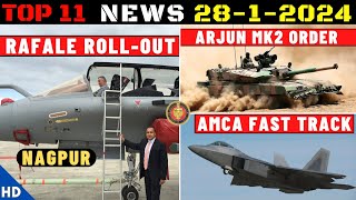 Indian Defence Updates  Rafale RollOut NagpurAMCA Fast TrackArjun MK2 OrderArmy Sakshin Drone [upl. by Onailime962]