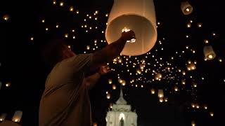 Thailand Lantern Festivals Yi Peng and Loy Krathong [upl. by Naillij]