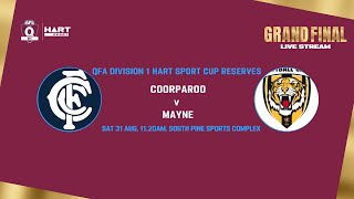 LIVE QFA Division 1 HART Sport Cup Reserves Grand Final  Coorparoo v Mayne [upl. by Semyaj560]