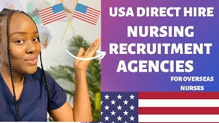 USA 🇺🇸 DIRECT HIRE NURSING RECRUITMENT AGENCIES FOR OVERSEAS NURSES CONTRACTPAYSUPPORTetc [upl. by Ellissa]