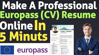 make a professional europass cv  resume in 5 minutes with me [upl. by Alius]