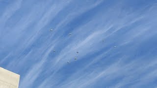 Parachutage de colis daide humanitaire dans la ville de Gaza  AFP Images [upl. by Ardied]