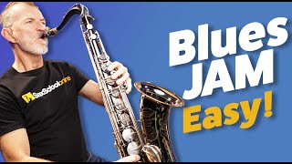 Easy BLUES Saxophone Jam for absolute beginners [upl. by Esened]