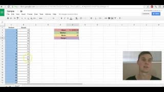 Google Sheets MeanMedianModeRange [upl. by Coridon]