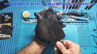 TROCANDO A TELA DO MOTO G7 POWER [upl. by Panthia819]