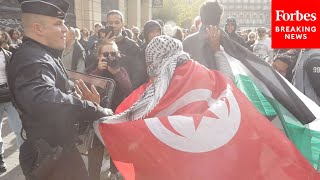 Paris ProPalestinian Rally Interrupted By Police After ProPalestinian Rallies Banned By Government [upl. by Damiani851]