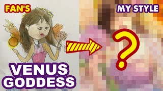 How To Draw Venus Goddess with Watercolor  10 Redraw Fan’s Painting  Huta Chan [upl. by Frans]