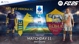 Hellas Verona  Roma ⚽️ Serie A 202425 Match Sim ft Dybala Dovbyk  FC 25 [upl. by Darin]