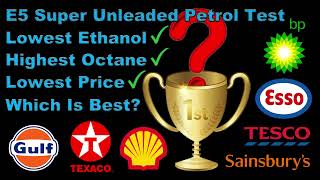 Which is the BEST E5 Petrol to use and WHY Lets review 7 of them  E5 Super Unleaded Fuel Test [upl. by Augie]