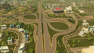 Cities Skylines PS4  Partial Cloverleaf interchange [upl. by Sadler]