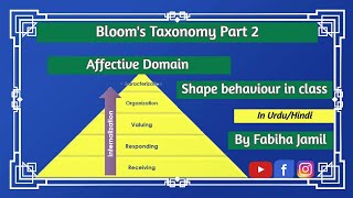 Blooms Taxonomy Part 2 Affective DomainIn UrduHindi [upl. by Nessim528]