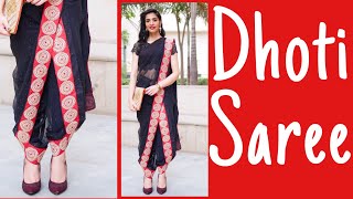 How to Wear Normal Saree as a Dhoti Saree  Easy and Quick [upl. by Ginder688]