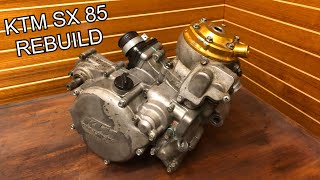 KTM SX 85 Complete rebuild part 2 Assembly REPAIRING BROKEN TRANSMISSION [upl. by Easter]