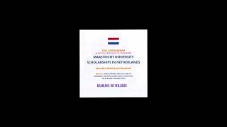 Maastricht University Scholarships 2025 in Netherlands  studyinnetherlands 2025 scholarship [upl. by Anirbed604]