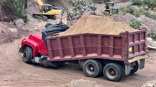 Pozzolan Mining  Overload Trucks Leaving the Quarry E8S2 [upl. by Leroy463]