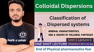 Colloidal dispersions  Classification of dispersed systems  size and shape of Colloidal particle [upl. by Uzziel]