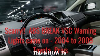 How to Fix ABS VSC Break Warning Lights  2004  2009 Prius Error codes C1203 and C1345 [upl. by Suiratnod]