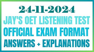 OET LISTENING TEST 24112024 oet oetexam oetnursing oetlisteningtest [upl. by Anirtep684]