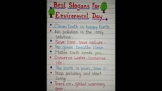 slogans on World environment day  world environment day slogan  5 June world environment day [upl. by Nylikcaj2]