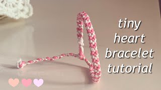 Easy amp simple tiny heart bracelet tutorial  yarnivora [upl. by Rafaj]