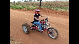 Triciclo Cross Motor de moto 125cc Finalizado primeiros testes Paulo Mootores [upl. by Notlil]