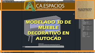 MODELADO 3D DE MUEBLE DECORATIVO EN AUTOCAD [upl. by Cud]