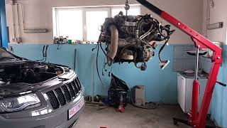 Jeep Grand Cherokee WK2 Ecodiesel engine removal [upl. by Dona128]