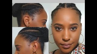 Protective Style Cornrow Braids and Bun [upl. by Olaf]