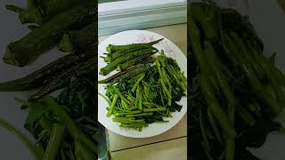 Burong Isda Fried Daeng na Bangus Talong Okra amp Kangkong lunch yum [upl. by Yziar]