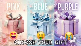 Choose your gift 🎁💝🤮 3 gift box challenge Pink Blue amp Purple giftboxchallenge chooseyourgift [upl. by Kcirrem]