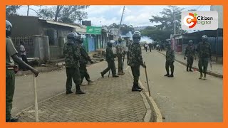 Maseno University students protest after their colleague was allegedly shot and killed by police [upl. by Nosreip65]