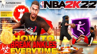 NEW HOW TO BREAK ANKLES EVERYTIME in NBA 2K22 W HANDCAM TUTORIAL BEST DRIBBLE MOVES  BADGES [upl. by Hgielyk447]