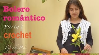 Bolero romántico para damas tejido a crochet de 1 pieza sin costuras Parte 1 [upl. by Nicholl]