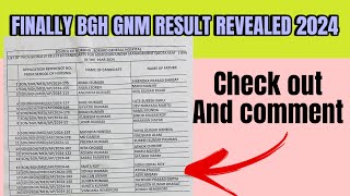 Finally Results reveal bgh Gnm nursing exam2024  List of provisional selected candidates [upl. by Brose13]