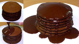 Eggless Chocolate Pancakes  Fluffy Chocolate Pancakes Recipe without egg [upl. by Nymrak]