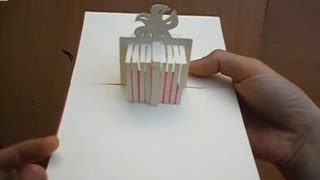 Birthday Present Gift Box Pop Up Greeting Card Tutorial [upl. by Ainotahs]