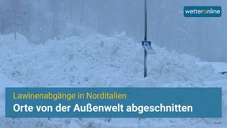 Nach Lawinenangängen Orte in Norditalien von Außenwelt abgeschnitten [upl. by Whitaker]