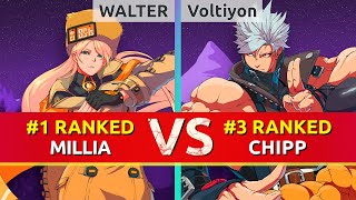 GGST ▰ WALTER 1 Ranked Millia vs Voltiyon 3 Ranked Chipp High Level Gameplay [upl. by Monroe]