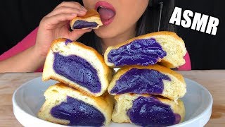 ASMR MINI PURPLE UBE BREAD Sticky Eating Sounds  Pan De Ube Sweet Bread No Talking  ASMR Phan [upl. by Hilel]