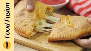 Calzone with mince Recipe By Food Fusion [upl. by Nabetse]