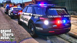 Playing GTA 5 As A POLICE OFFICER City Patrol HPD GTA 5 Lspdfr Mod 4K [upl. by Marigolda]